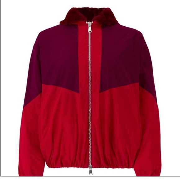 Giamba Jacket Oversized Red Colorblock Athletic Zipper Closure Hooded MRSP $1195 - Picture 1 of 5
